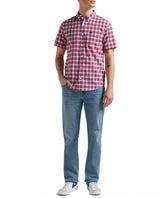 LEE BUTTON DOWN SS MĘSKA KOSZULA W KRATĘ REAL RED L886OFUI 112145649